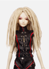 Funky Punky also go right to dolls .Medium dreadlocks hairstyle with centre part to show the striking features.
